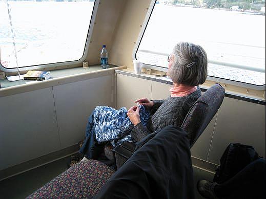 09a-traveling-in-comfort.jpg - Not as crowded as the AMHS ferries, we were able to grab a prime location in the Forward Observation Room on the Stikine.  Very comfortable and the view was great.