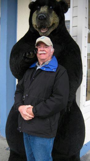 sitka-fred.jpg - Fred getting a bear hug during our walking tour of Sitka, AK.